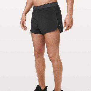 Lululemon Men's Fast and Free Short 3" Size XL Side Slits Drawstring Reflective